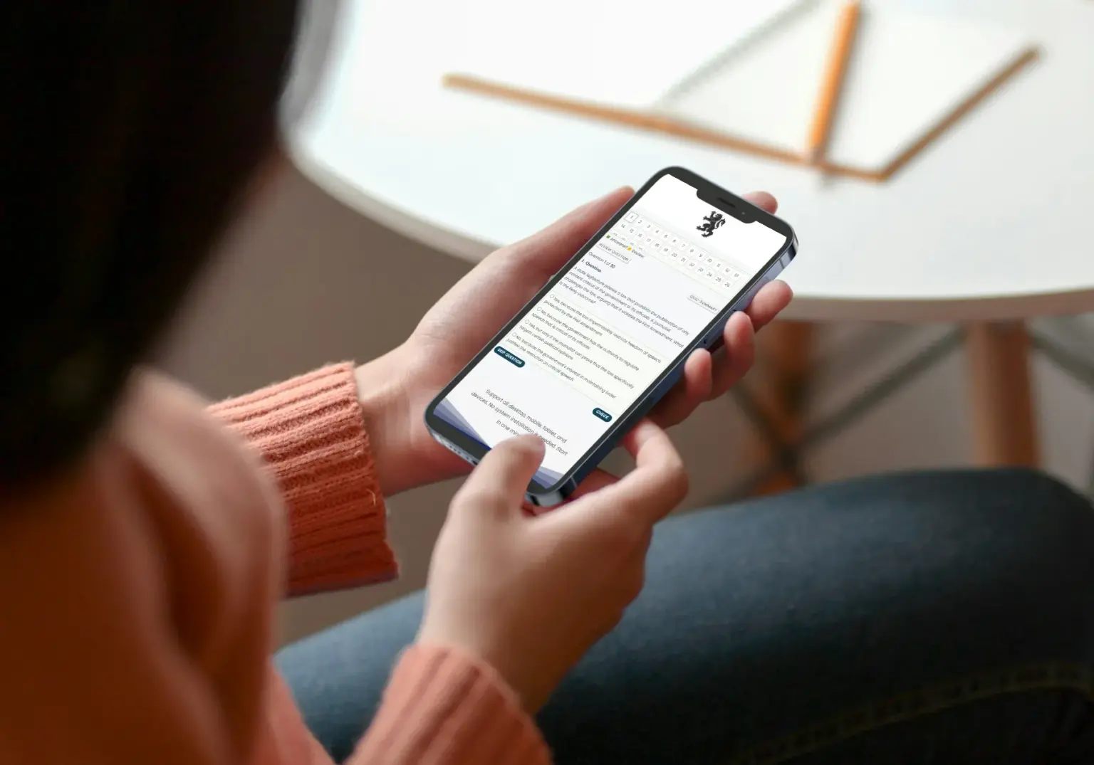 Candidate using Cert Legal Nurse on mobile
